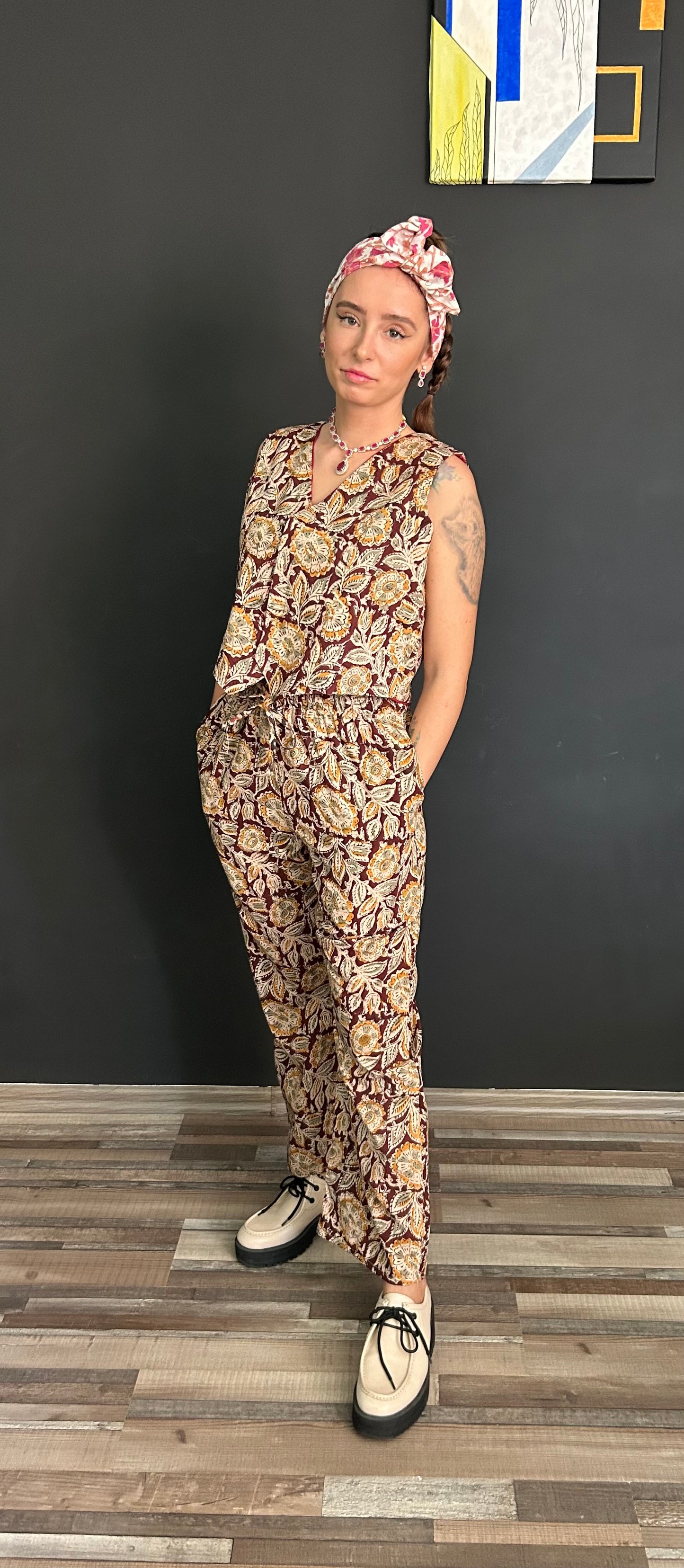 Vest - Kalamkari Brown