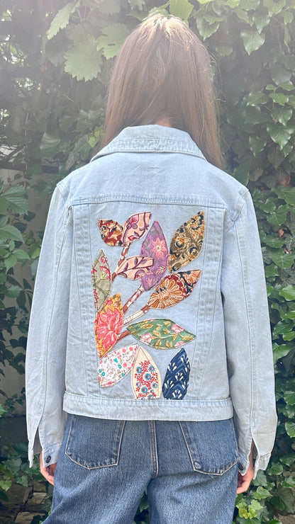 Upcycled Denim Jacket with Patchwork