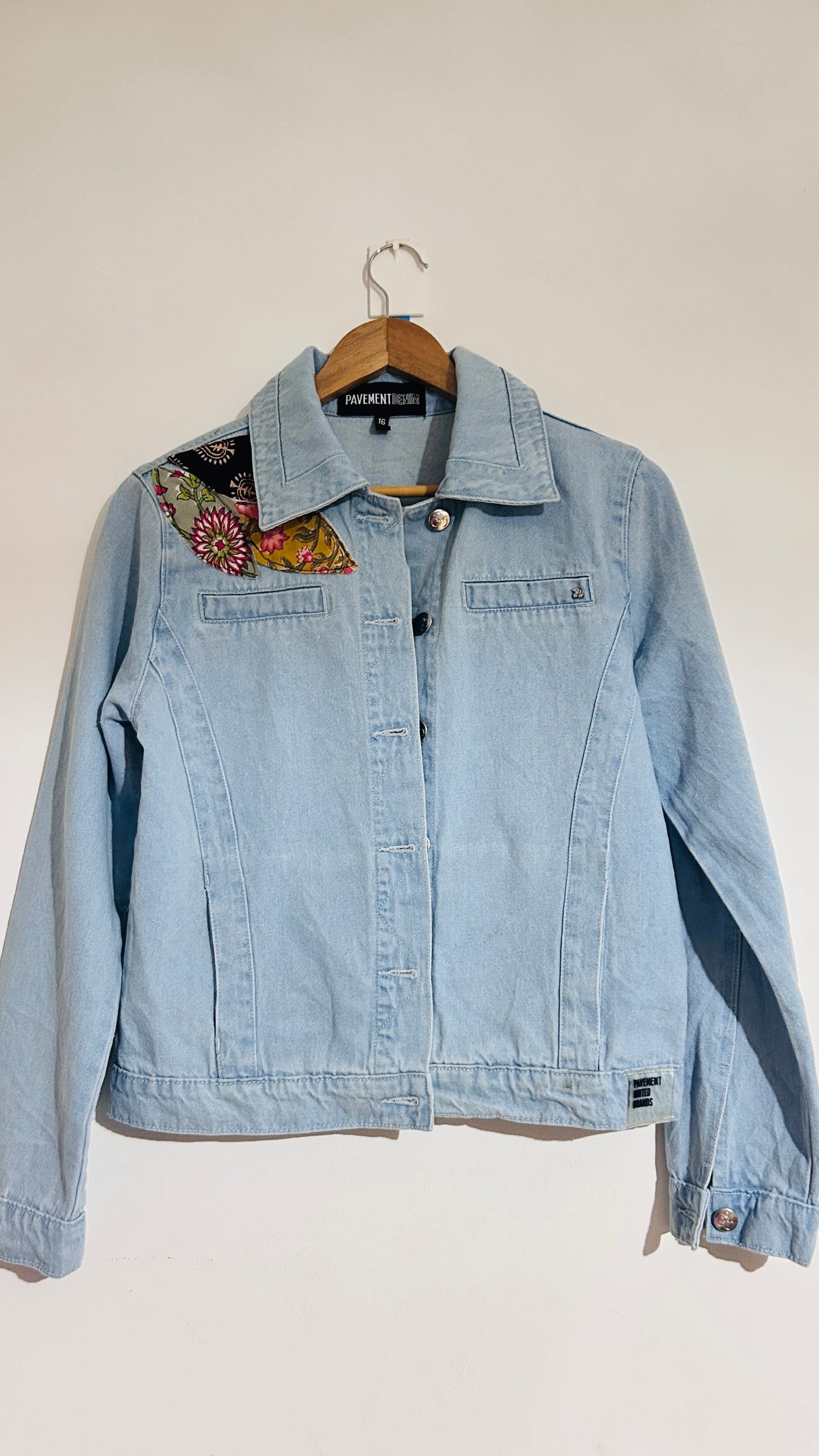 Upcycled Denim Jacket with Patchwork