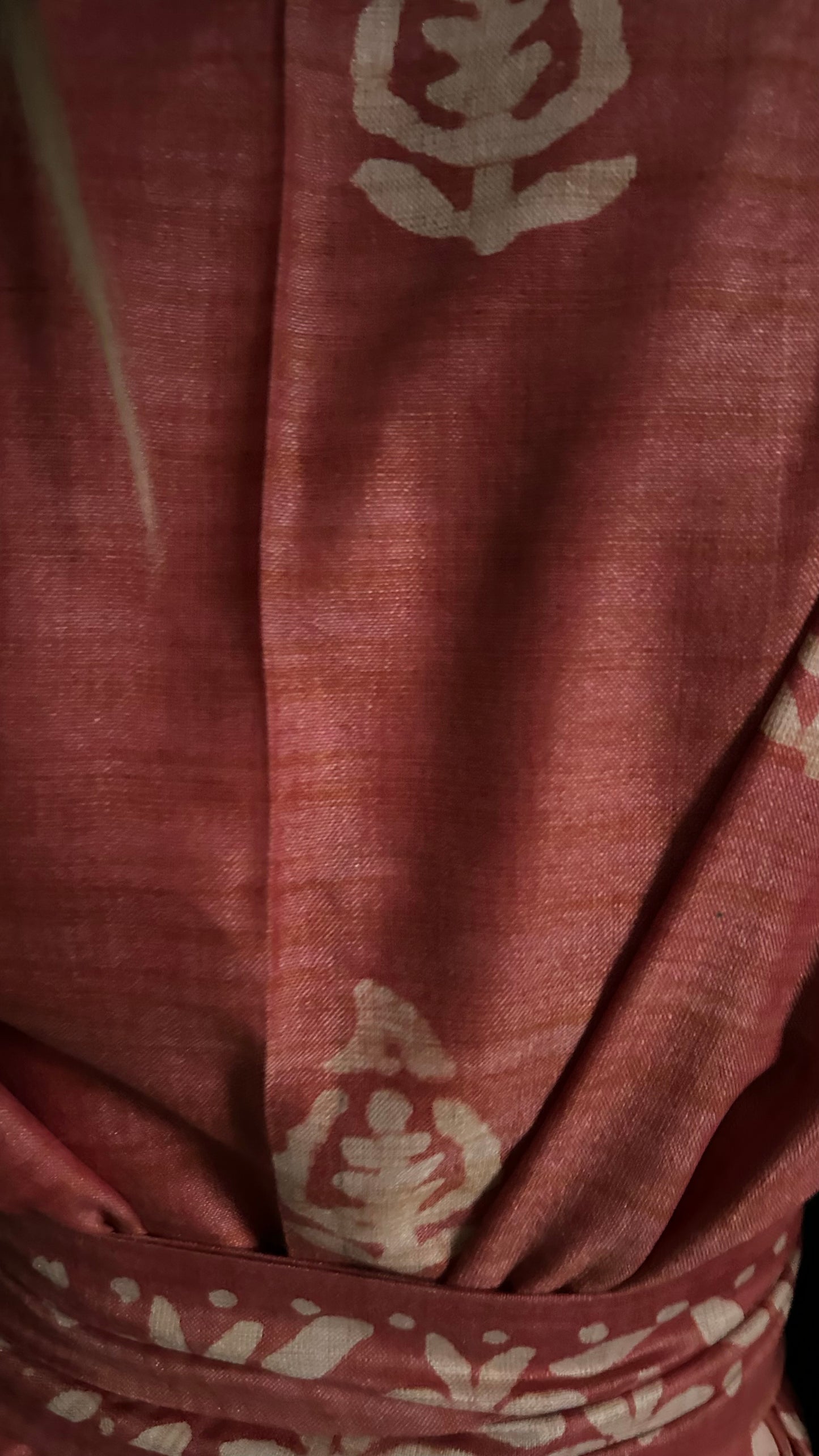 Chanderi Silk Dress - Brick Red