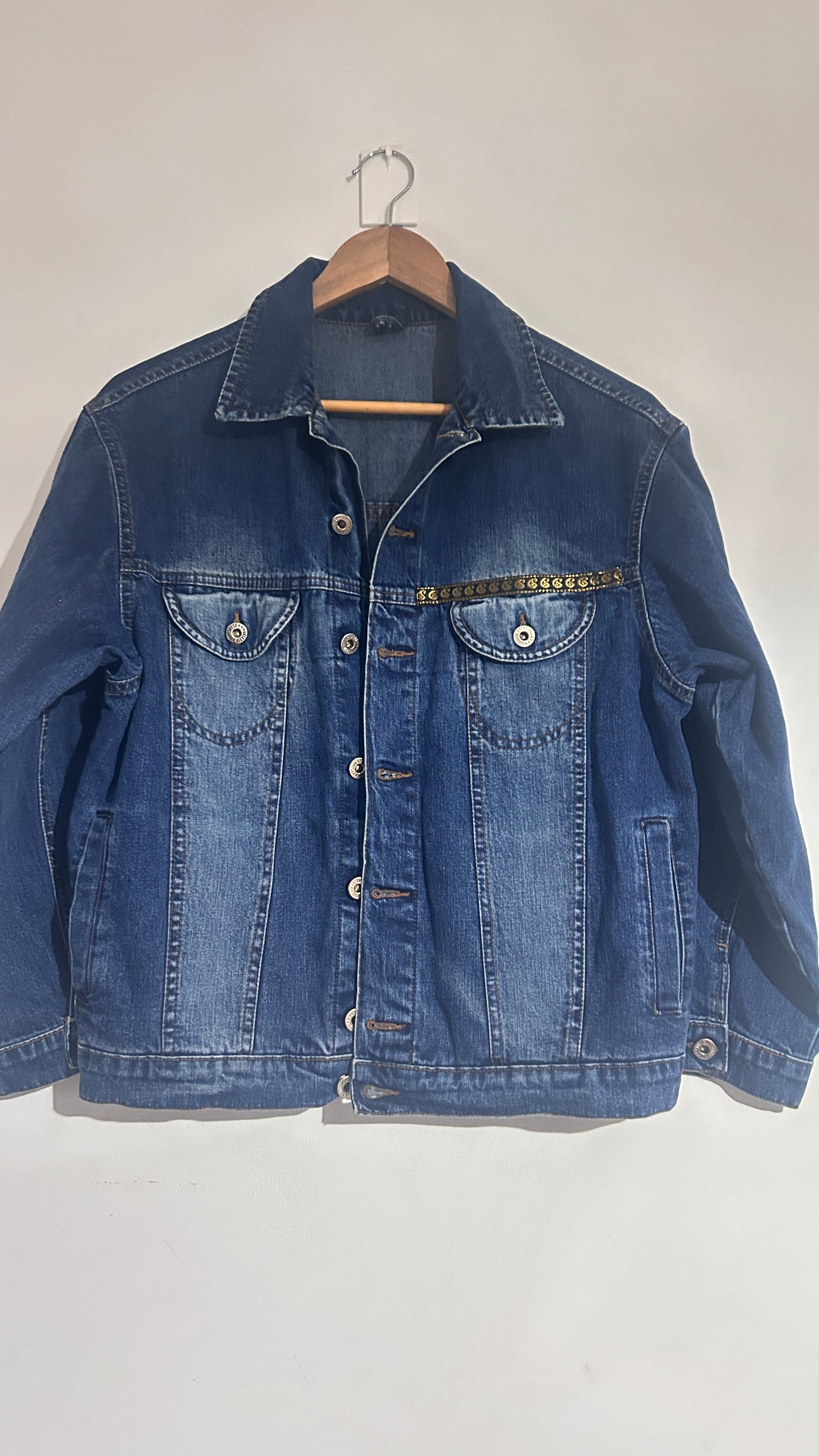 Upcycled Denim Jacket with Patchwork
