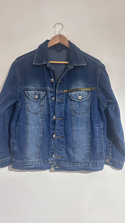 Upcycled Denim Jacket with Patchwork