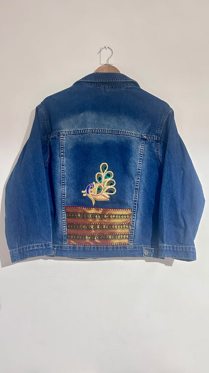 Upcycled Denim Jacket with Patchwork