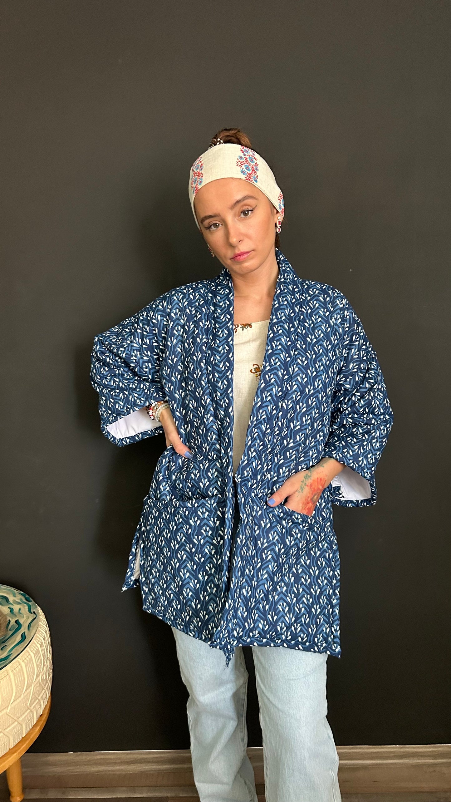 Kimono style Jacket - Indigo