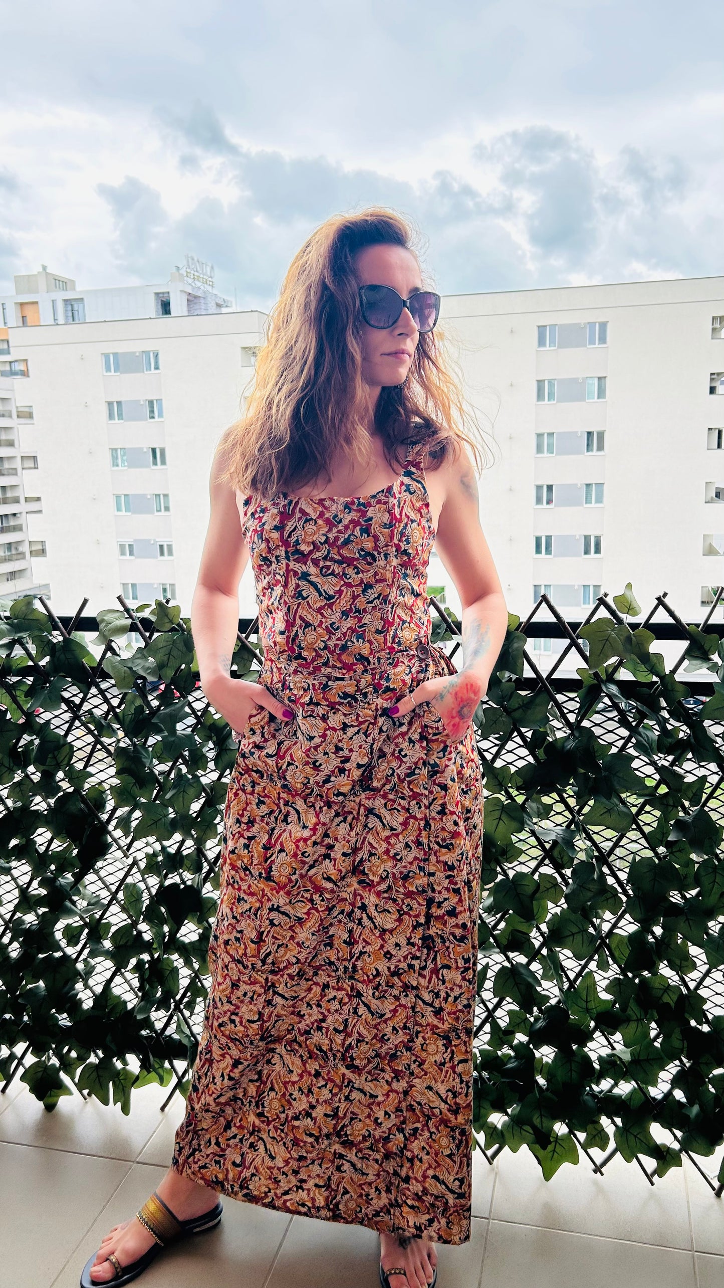 Wrap skirt long