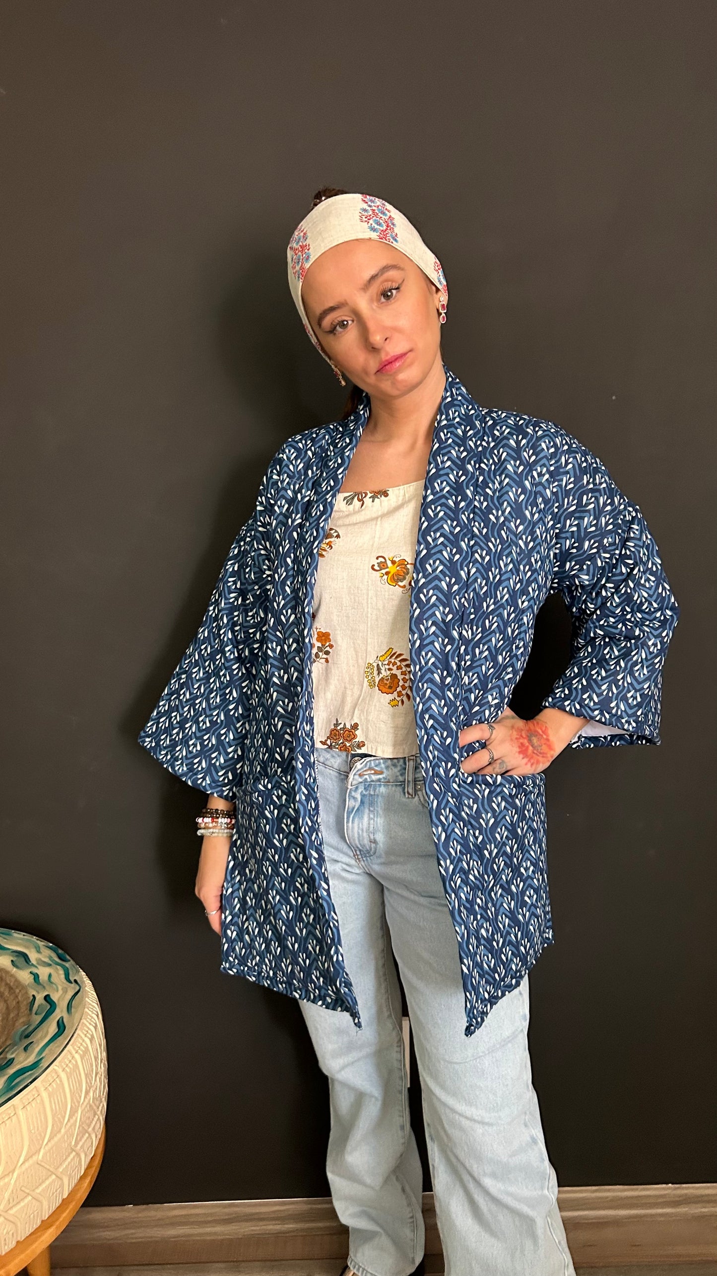 Kimono style Jacket - Indigo