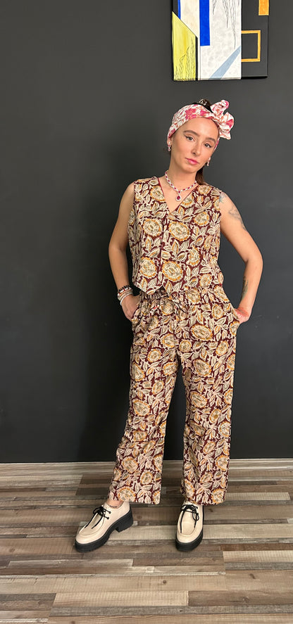 Vest - Kalamkari Brown