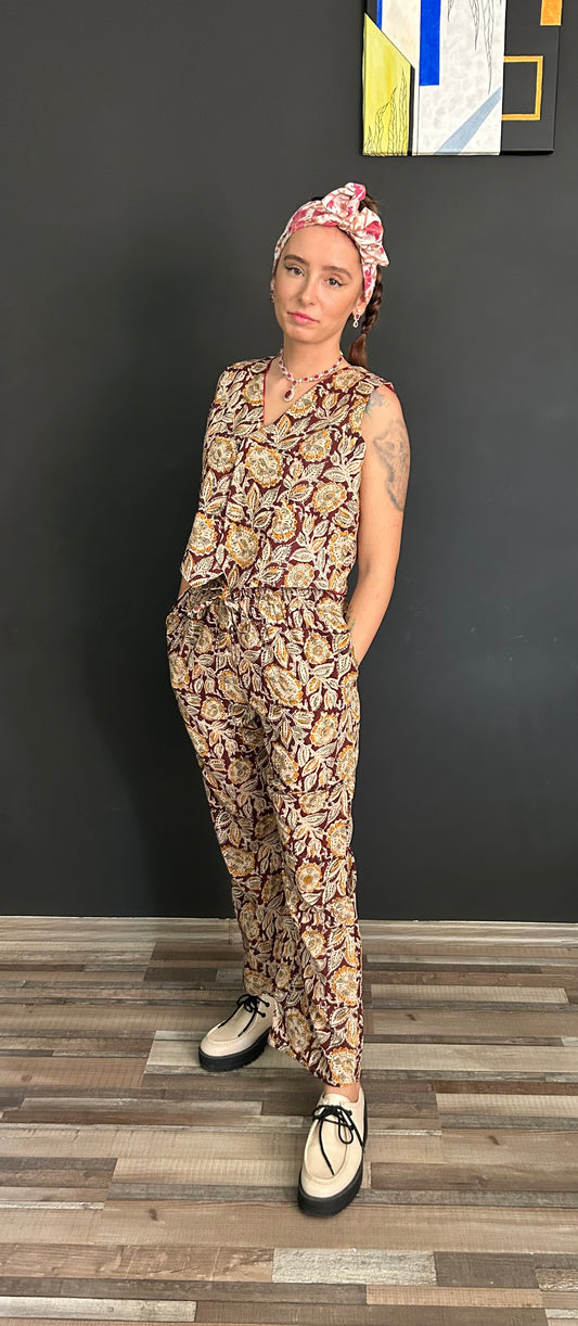 Vest - Kalamkari Brown